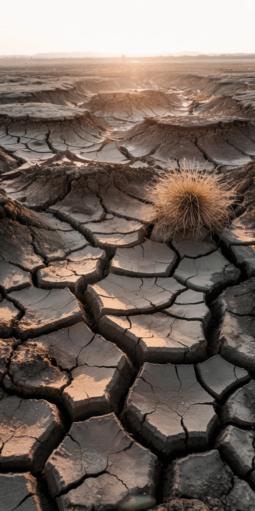 A parched desert landscape with deep cracked earth glows under the warm light of the setting sun. The dark brown and golden tones create a raw yet beautiful visual that suits the Dark Brown Aesthetic perfectly. Ideal as a minimalist and grounding Solid Wallpaper option for iPhones, this image embodies a quiet strength and timeless simplicity. Great for lovers of earthy textures and Dark Aesthetic Wallpaper iPhone styles.