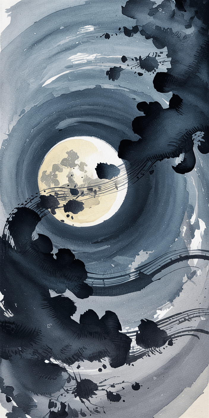 A luminous full moon sits at the center of swirling blue-gray clouds in this mesmerizing sky aesthetic wallpaper. Rendered in a modern watercolor style, the motion in the cloud strokes creates a powerful and dreamy sense of movement. Ideal for lovers of moon wallpaper night skies and night sky wallpaper aesthetic, this design balances tranquility with artistic drama. A perfect choice for iPhone and Samsung users looking to elevate their screen with a cosmic vibe.