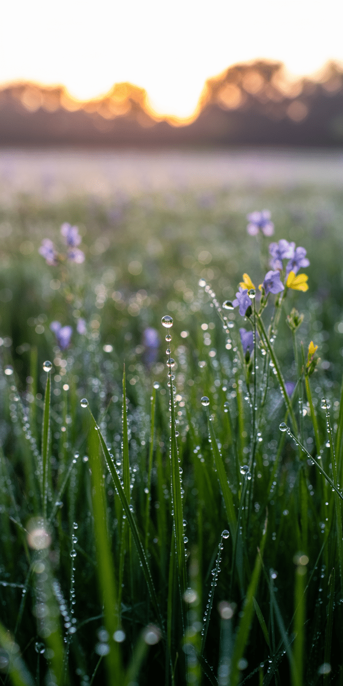 This peaceful nature wallpaper captures the soft glow of morning sunlight over a dewy meadow filled with delicate purple and yellow wildflowers. Fresh and calming, it’s a perfect simple phone wallpaper for nature lovers. With its natural beauty and golden hour tones, it also makes a lovely July wallpaper aesthetic for those who enjoy seasonal tranquility.
