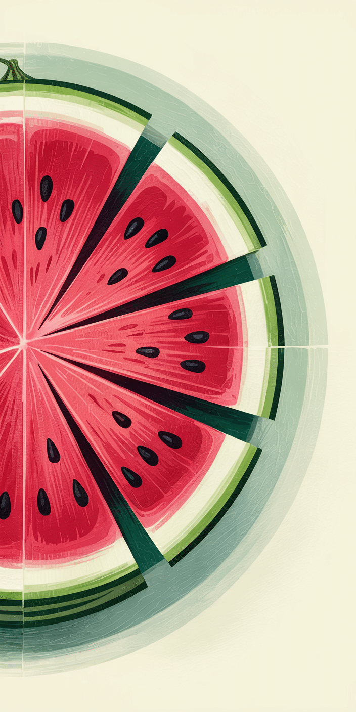 This playful and vibrant artwork of a watermelon sliced into perfect wedges captures the refreshing vibe of summer. With clean lines, bright reds and greens, and a minimal creamy background, it makes for a juicy and cheerful cute July wallpaper. Whether you're a fan of seasonal fruits or fresh design, it’s a bold July phone background that keeps your screen feeling sweet and stylish.