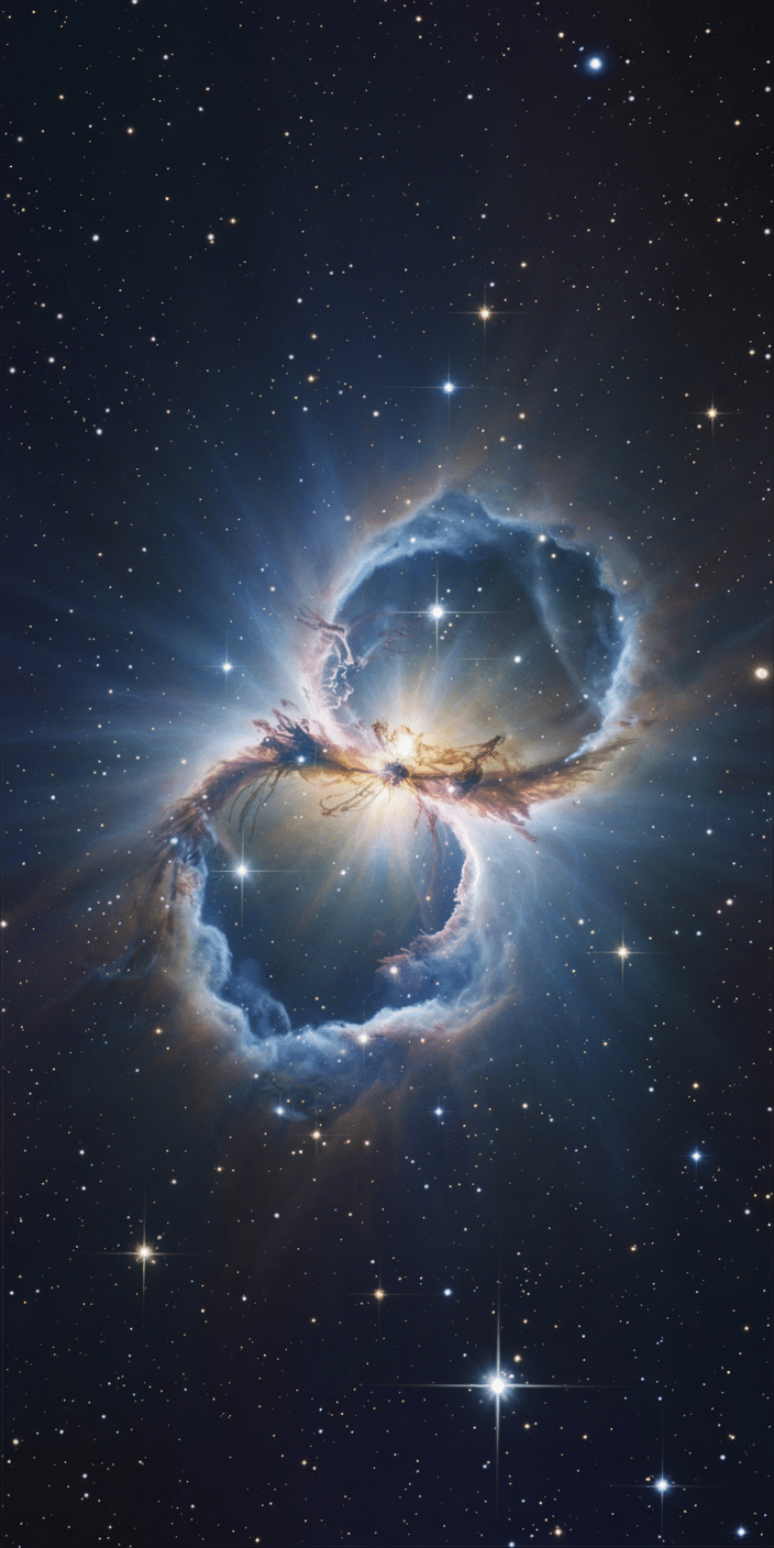 Twin bursts of celestial energy erupt from the heart of a bright nebula in this mesmerizing space wallpaper. Surrounded by shimmering stars and cosmic dust, it’s a visual that sparks awe and curiosity. Perfect for those drawn to space phone backgrounds and night sky wallpaper aesthetic.
