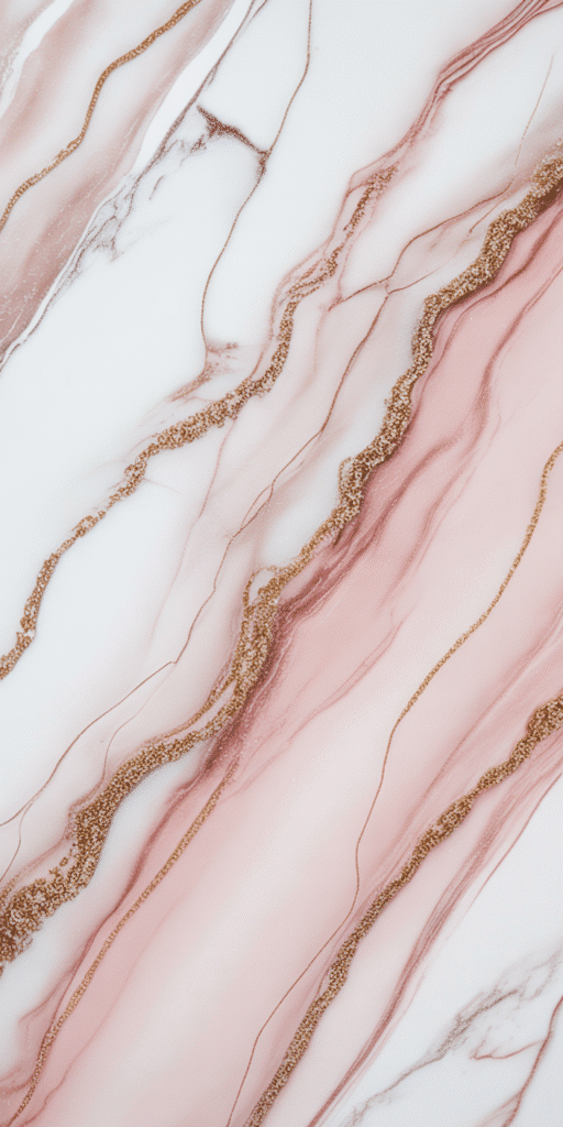 A luxurious pink marble texture with dazzling gold veins flowing elegantly through soft blush and white marble patterns. This design perfectly embodies a classy wallpaper iPhone look with subtle glamour and timeless sophistication. Ideal for those who love vintage iPhone wallpaper vibes mixed with modern luxury, this background brings a touch of elegance to any phone screen. Add a statement of refined beauty to your iPhone with this high-fashion marble design.
