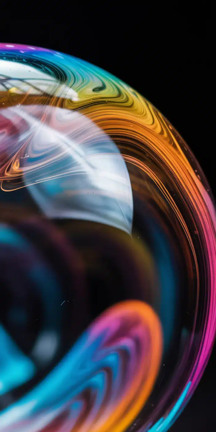 This visually striking wallpaper showcases a swirling rainbow-colored abstract planet, blending neon tones of yellow, green, pink, and blue. The high-gloss texture and vibrant motion give the planet a liquid, futuristic aesthetic. Perfect for fans of imaginative planet wallpaper iphone styles and planet photography, it adds a colorful twist to your iPhone screen. An exciting choice for anyone who enjoys vivid cosmic themes with an artistic flair.