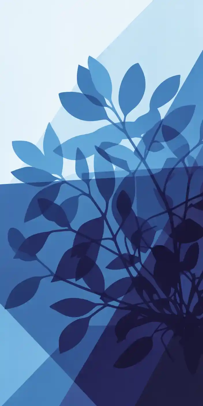 A modern abstract design of overlapping blue leaf shadows creates a crisp and calming visual perfect for minimalist phone aesthetics. With layered blue tones and sharp silhouette patterns, this blue icon wallpaper offers a bold yet simple background for your iPhone. It’s ideal for users who love light blue widget aesthetic and want a clean, modern look that’s still tied to spring’s botanical themes.