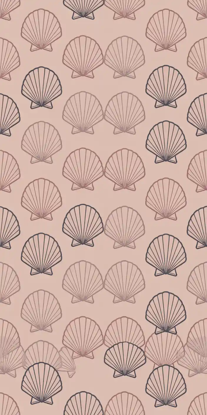 This minimalist wallpaper features a repeating pattern of scallop shells in soft shades of mauve and dusty pink outlined in darker tones. It’s an ideal choice for users who love Pink Wallpaper Backgrounds and Pink Background Wallpapers Iphone with a subtle beachy twist. The aesthetic is clean, calm, and versatile—perfect for creating a refined and modern look on any smartphone.