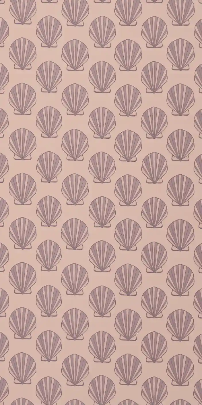 A seamless wallpaper featuring hand-drawn seashells in soft mauve and lavender tones against a warm blush background. The pattern has a delicate, repetitive structure, making it a great option for those who enjoy Pink Aesthetic Wallpaper Backgrounds and Beautiful Girly Wallpapers. Its soft, coastal design is perfect for users who want a calm, pastel aesthetic on their phone without overpowering the screen.