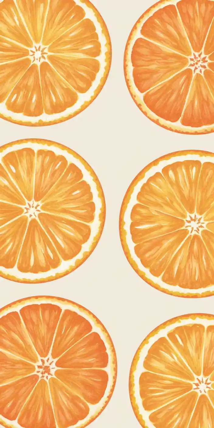 This fun and bold pattern of illustrated orange slices brings a fresh, playful energy to your phone background. The clean layout on a cream backdrop gives it a vibrant yet balanced design perfect for fans of phone wallpaper patterns and orange cute wallpaper. A fruity, cheerful choice for anyone who loves unique orange aesthetic wallpaper iPhone styles.